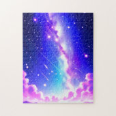 Entdecken Sie den Kosmos in rosa und blauer Weltra Puzzle (Vertikal)
