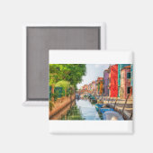 Entdecken Sie den lebendigen Charme von Burano Magnet (Vorderseite/Rückseite)
