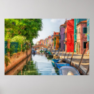 Entdecken Sie den lebendigen Charme von Burano Poster