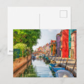 Entdecken Sie den lebendigen Charme von Burano Postkarte (Vorne/Hinten)