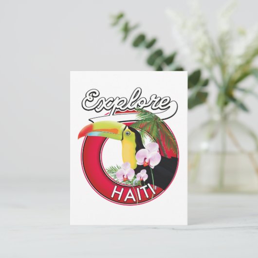 Entdecken Sie den Reisepatch für das Logo von Hait Postkarte (Stehend Vorderseite)