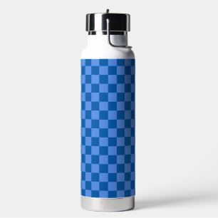 Entdecken Sie den Reiz des blauen Schachbrettmuste Trinkflasche
