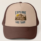 Entdecken Sie den Tahoe-See Berge California Nevad Truckerkappe (Vorderseite)