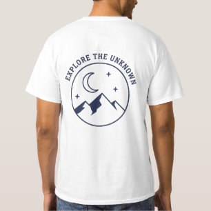 "Entdecken Sie den unbekannten" Minimal Mountain & T-Shirt