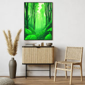 Entdecken Sie den üppig grünen Wald Fotodruck