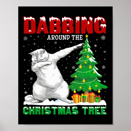 Entdecken Sie den Weihnachtsbaum Perserkatze Weihn Poster (Vorne)