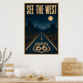 Entdecken Sie den Westen auf der Route 66 Poster (Küche)