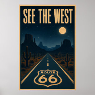 Entdecken Sie den Westen auf der Route 66 Poster