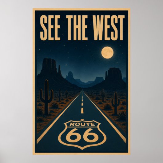 Entdecken Sie den Westen auf der Route 66 Poster (Vorne)