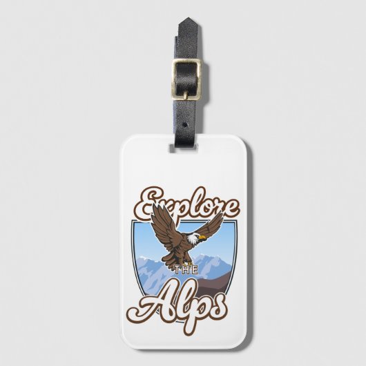 Entdecken Sie die Alpen Gepäckanhänger (Vorderseite Vertikal)
