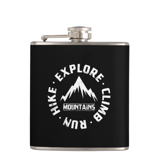 Entdecken Sie die Berge Flachmann (Vorderseite)