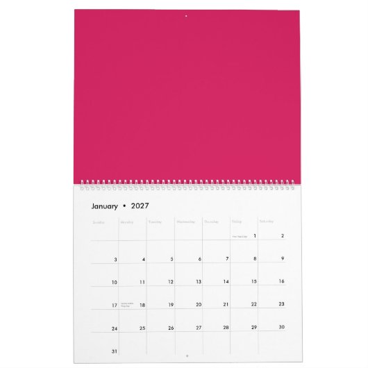 Entdecken Sie die Eleganz rosa Hintergrunds Kalender (Jan 2027)