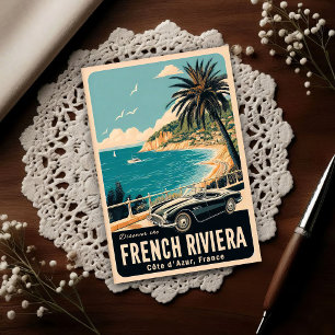 Entdecken Sie die französische Riviera Vintage-Rei Postkarte