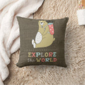 Entdecken Sie die Kinder des Boho-Bären Kissen (Decke)