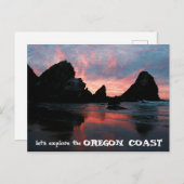 Entdecken Sie die Küste von Oregon Sunrise Harris Postkarte (Vorne/Hinten)