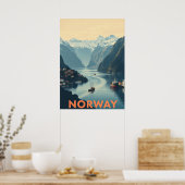 Entdecken Sie die Landschaftliche Schönheit Norweg Poster (Küche)