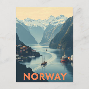 Entdecken Sie die Landschaftliche Schönheit Norweg Postkarte