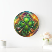 Entdecken Sie die perfekte Harmonie von Kleeblatt, Große Wanduhr (Zuhause)