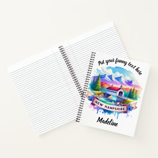 Entdecken Sie die überdachte Brücke von New Hampsh Notizblock (Innenseite)