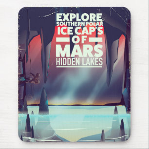 Entdecken Sie die verdeckten Mars der Eiskappen. Mousepad