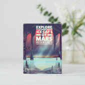 Entdecken Sie die verdeckten Mars der Eiskappen. Postkarte (Stehend Vorderseite)