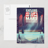 Entdecken Sie die verdeckten Mars der Eiskappen. Postkarte (Vorne/Hinten)