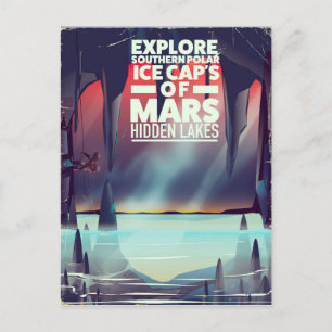 Entdecken Sie die verdeckten Mars der Eiskappen. Postkarte