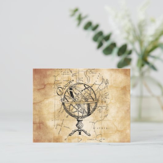 Entdecken Sie die Welt Postkarte (Stehend Vorderseite)