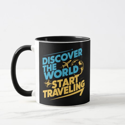Entdecken Sie die Welt Start Reisen Tasse (Links)
