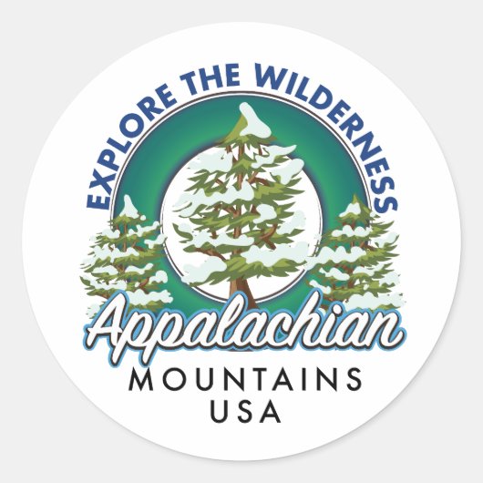Entdecken Sie die Wilderness Appalachian Mountains Runder Aufkleber (Vorderseite)