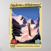 Entdecken Sie die Wildnis! Skiposter Poster (Vorne)