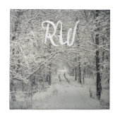 Entdecken Sie die Winterwaldwege Fliese (Vorderseite)