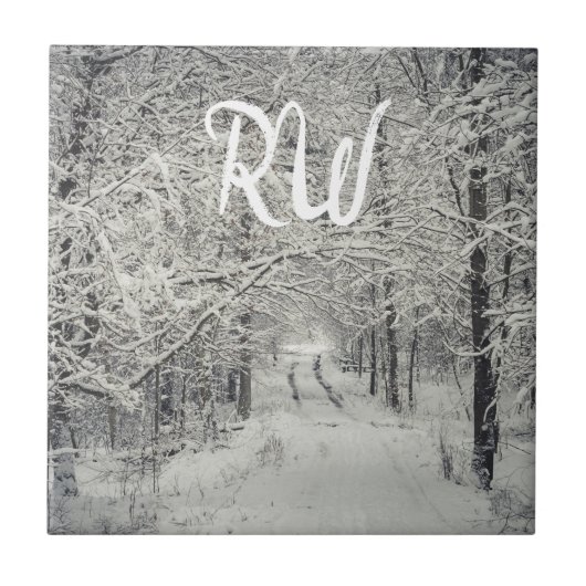 Entdecken Sie die Winterwaldwege Fliese (Vorderseite)