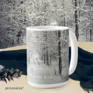 Entdecken Sie die Winterwaldwege Kaffeetasse