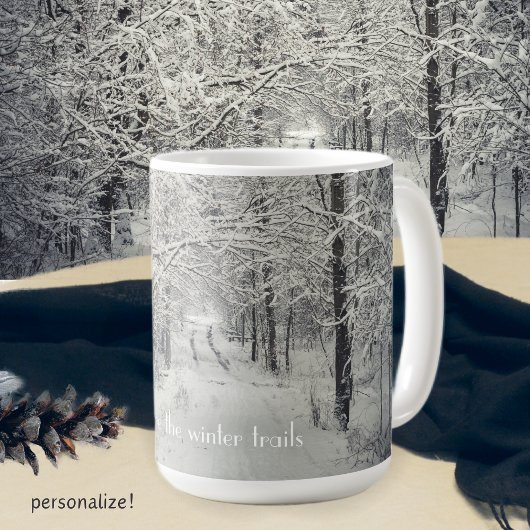 Entdecken Sie die Winterwaldwege Kaffeetasse