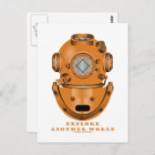 Entdecken Sie eine andere Welt (Tieftauchhelm) Postkarte (Vorne/Hinten)