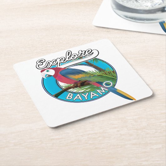 Entdecken Sie Hawaii Retro Logo Keramik Tile Bever Rechteckiger Pappuntersetzer (angewinkelt)