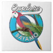 Entdecken Sie Hawaii Retro Logo Keramik Tile Fliese (Vorderseite)