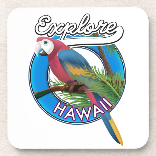 Entdecken Sie Hawaii Retro Logo Keramik Tile Getränkeuntersetzer (Vorderseite)