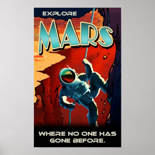 Entdecken Sie Mars - Kundenspezifisches NASA Retro Poster (Vorne)