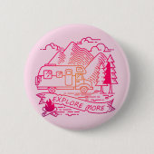 Entdecken Sie mehr Rosa Camper Van Mountain Nature Button (Vorderseite)