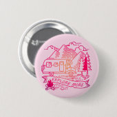 Entdecken Sie mehr Rosa Camper Van Mountain Nature Button (Vorne & Hinten)