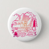 Entdecken Sie mehr Rosa Camper Van Mountain Nature Button (Vorderseite)
