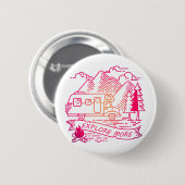 Entdecken Sie mehr Rosa Camper Van Mountain Nature Button (Vorne & Hinten)