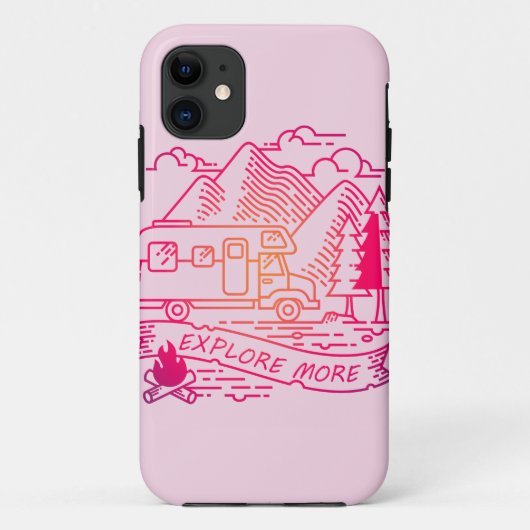 Entdecken Sie mehr Rosa Camper Van Mountain Nature Case-Mate iPhone Hülle (Rückseite)