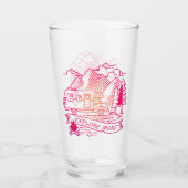 Entdecken Sie mehr Rosa Camper Van Mountain Nature Glas (Rückseite)