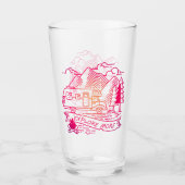 Entdecken Sie mehr Rosa Camper Van Mountain Nature Glas (Vorderseite)