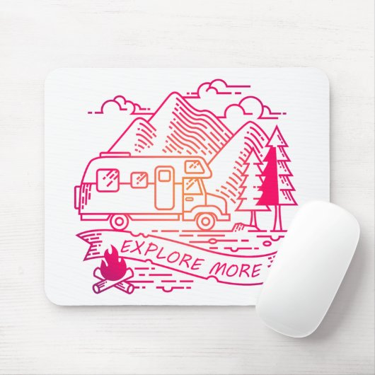 Entdecken Sie mehr Rosa Camper Van Mountain Nature Mousepad (Mit Mouse)