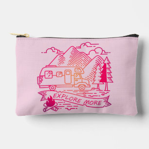 Entdecken Sie mehr Rosa Camper Van Mountain Nature Zubehörtasche