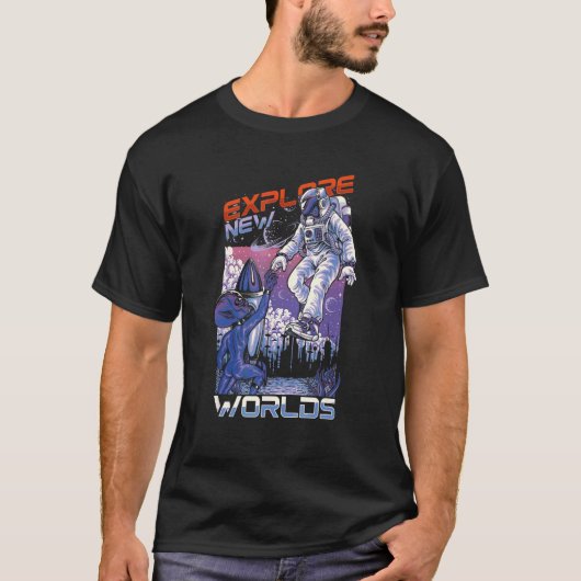 Entdecken Sie neue Welten Astronaut Alien Ufo Extr T-Shirt (Vorderseite)